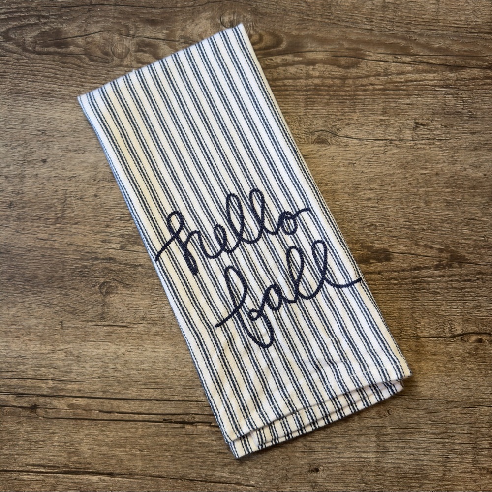 Hello Fall Embroidered Kitchen Towel 🍂